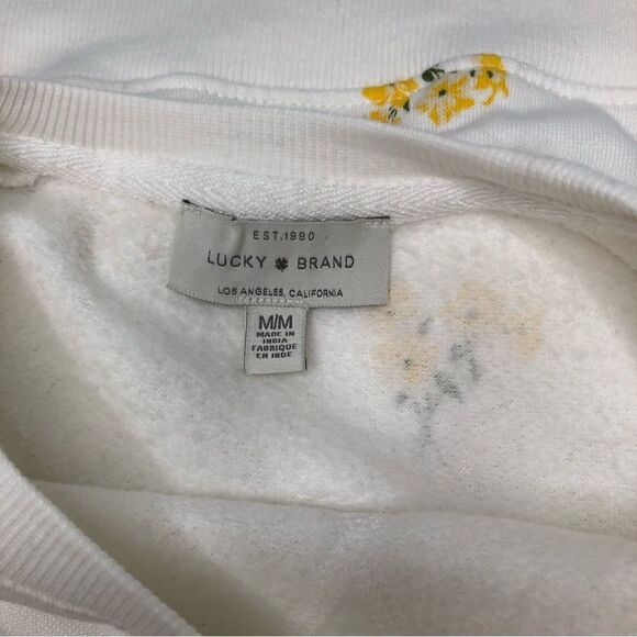 Lucky Brand Lightweight Sweatshirt Gold/Yellow Small Floral Size Medium - Picture 6 of 10